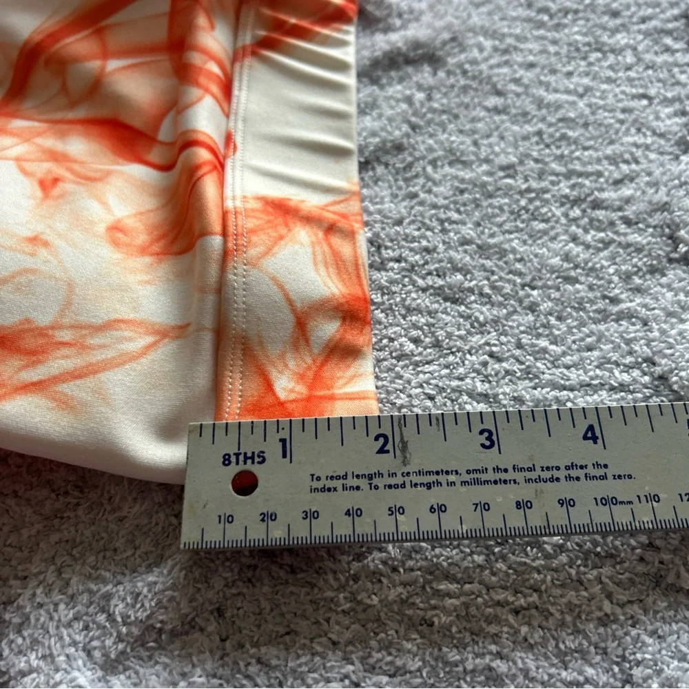 LA Society 2 Piece Leggings Sprorts Bra Athletic Matching Set Orange Cream Small